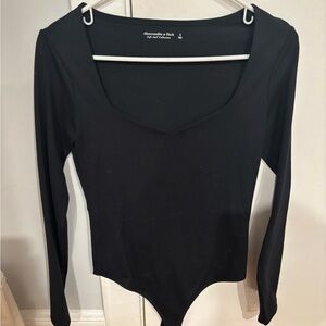 Abercrombie & Fitch Black Long Sleeve Bodysuit